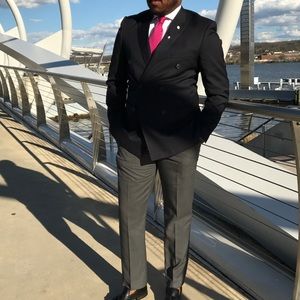 Navy Slim Fit Double Breasted Blazer | Sz 40R